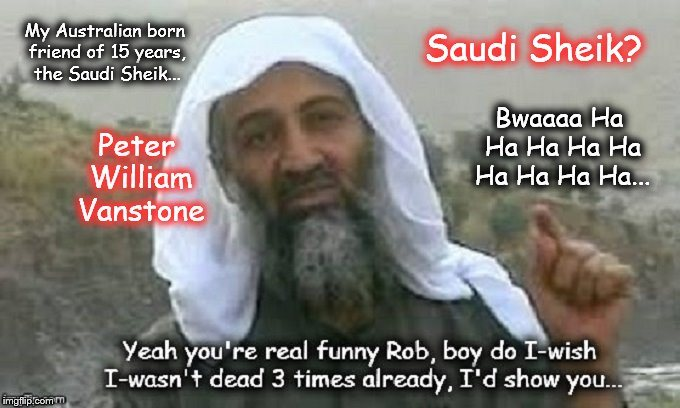 Peter Osama the Saudi Sheik Vanstone